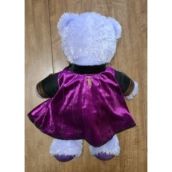BUILD A BEAR DISNEY FROZEN II ANNA 16" PLUSH PURPLE W/ TRAVEL COSTUME 2019 BAB - Picture 4 of 6